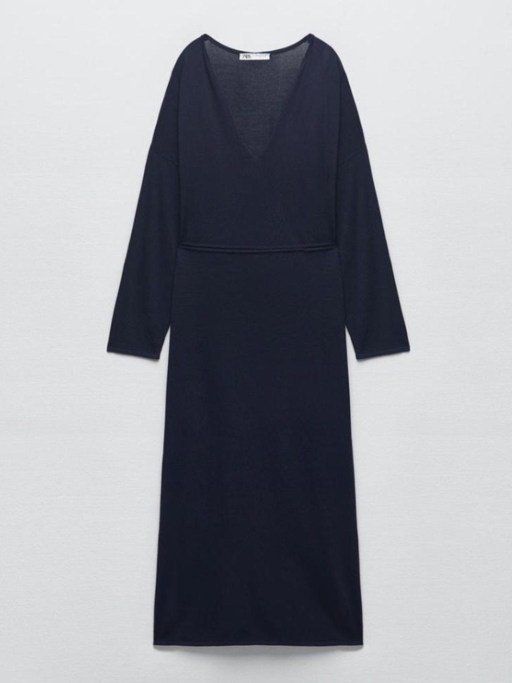 Zara Belted Knit Midi-Dress